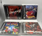 Lot Of 4 Sony PlayStation PS1 Games Driver 2  Hot Wheels WWF Attitude Tetris
