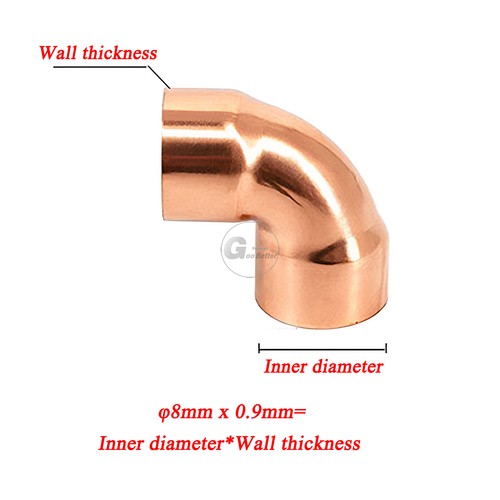 ID 6.35mm- 133mm END FEED ELBOWS FITTINGS PLUMBING BEND SOLDER T2 COPPER PIPE