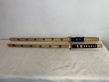Two 38" Wooden Bokken Practice Training Japanese Samurai Sword Katana Set