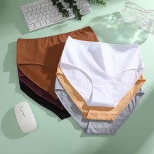 Comfort Cotton Seamless Briefs Mid Rise Breathable Women's Underwear 4 Pcs
