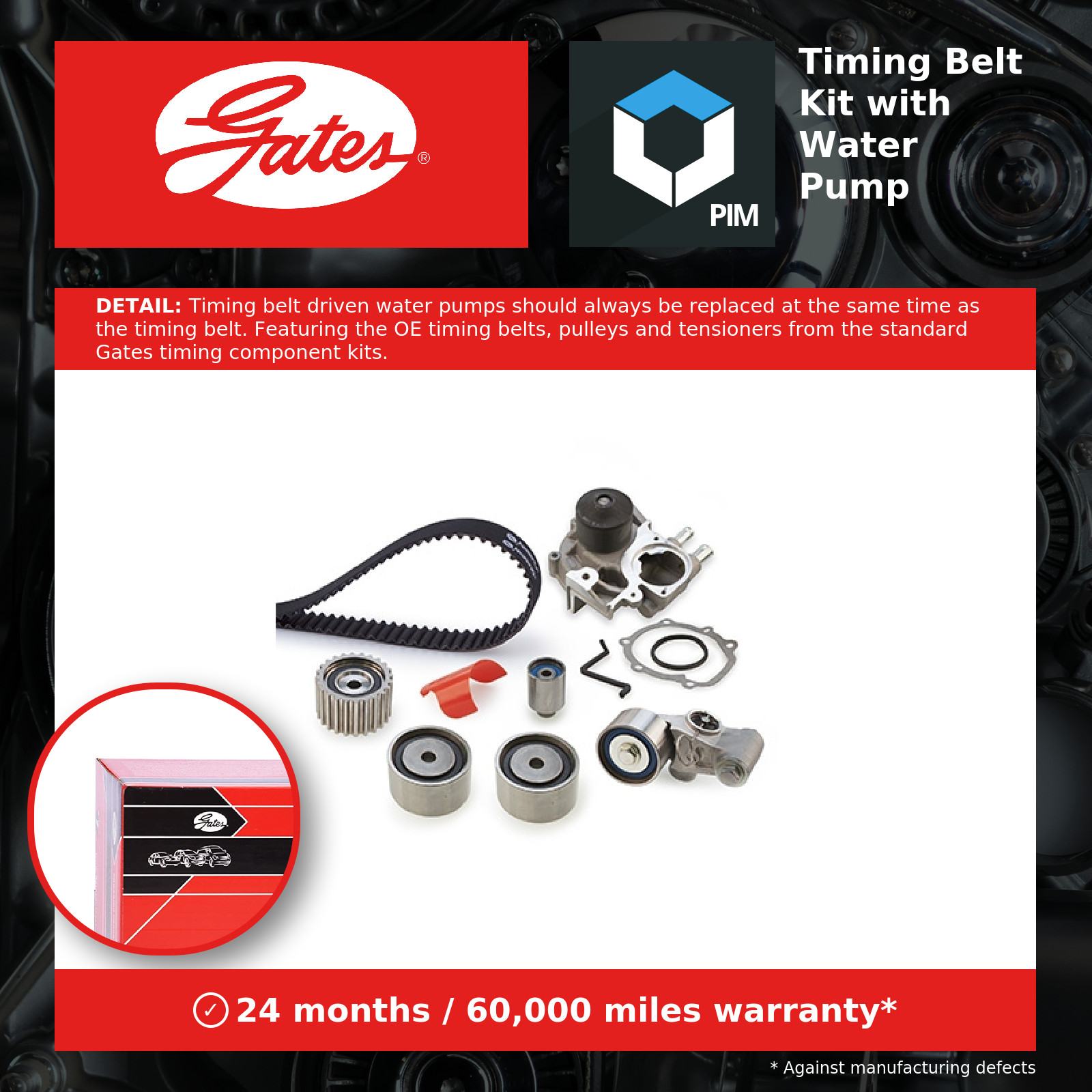 Timing Belt & Water Pump Kit fits SUBARU IMPREZA 2.0 05 to 12 Set Gates Quality - Image 14