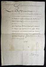 1757 - LOUIS XV MILITARY LEAVE DOCUMENT – REGIMENT OF INFANTRY OF TOURNAISIS
