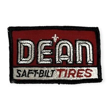 Vintage Dean Saf T Bilt Tires Embroidered Patch Auto Garage Advertising 3 38