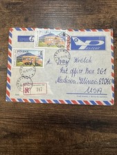Poland Registered Airmail Cover 1979 Stamp Day LOT Polish Airlines USA