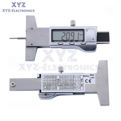0-25mm Digital Tread Depth Gauge LCD Stainless Steel Tyre Caliper Tread Ruler