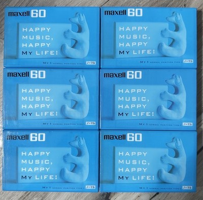 Lot Of 6 New Sealed Audio Cassette Tapes Maxell MY1 60 Normal Bias