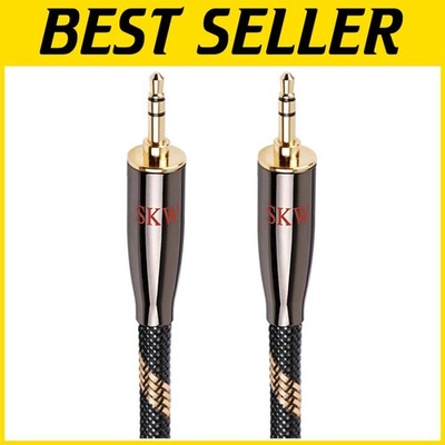 Gold-Plated 3.5mm Male to Male Audio Cable - 6.5ft