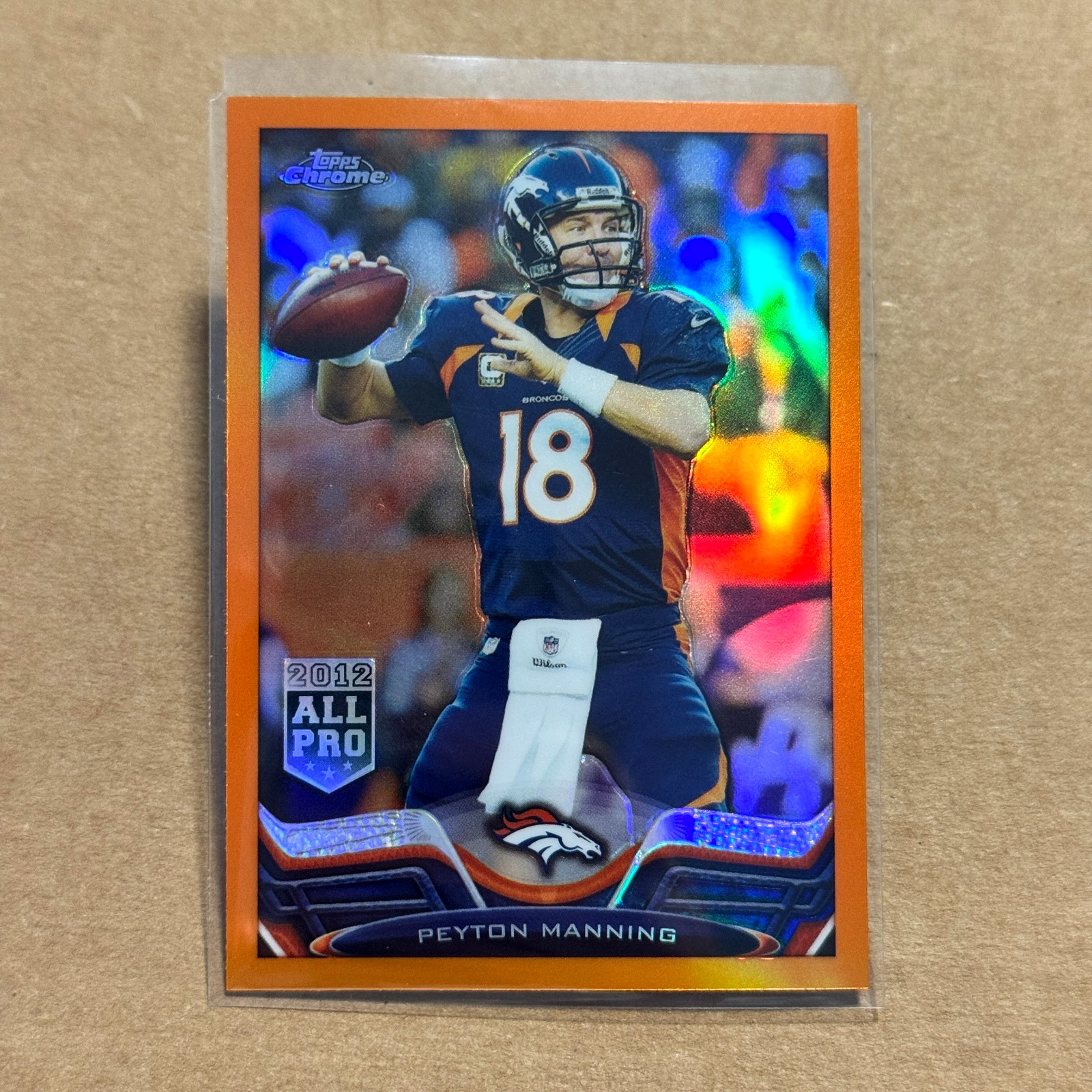2013 Topps Chrome PEYTON MANNING Orange Refractor Denver Broncos #1