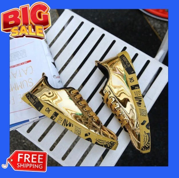 NUEVO Hombres Dorado Moda Tendencia Tenis Hip Hop Informales Tenis Deportes Zapatos para Correr