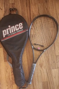 Vintage 1987 Prince Graphite Mid Plus Leather Grip 4 5/8 (5) Tennis Racket