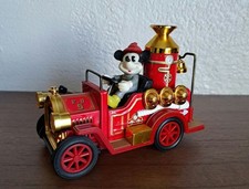 Vintage Japanese Tin Toy Car Mickey Mouse Oldtimer Fire Engine Disney Rare