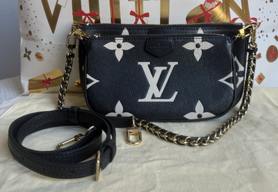 Louis Vuitton Multi Pochette Accessoires Black Empreinte Monogram Giant Bag