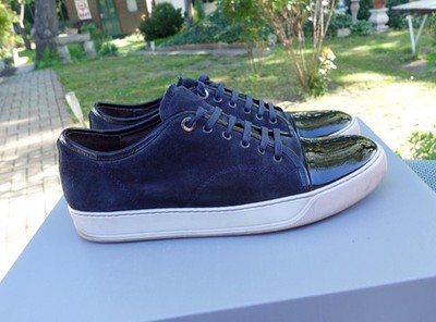LANVIN SHOES 43 shoe sneaker sneakers dark blue navy velours captoe cap toe dbb1