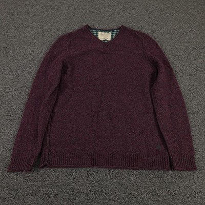 White Stuff Sweater Mens Medium Purple V Neck Pullover Laundered Classics Knit