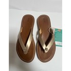 Olukai Women's Nohie Bubbly Tan Leather Flip Flop Sandals Size 7 NWT