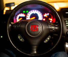 Honda Racing Red Emblem For Steering Wheel Type B 50x40mm Accord Civic Odyssey R