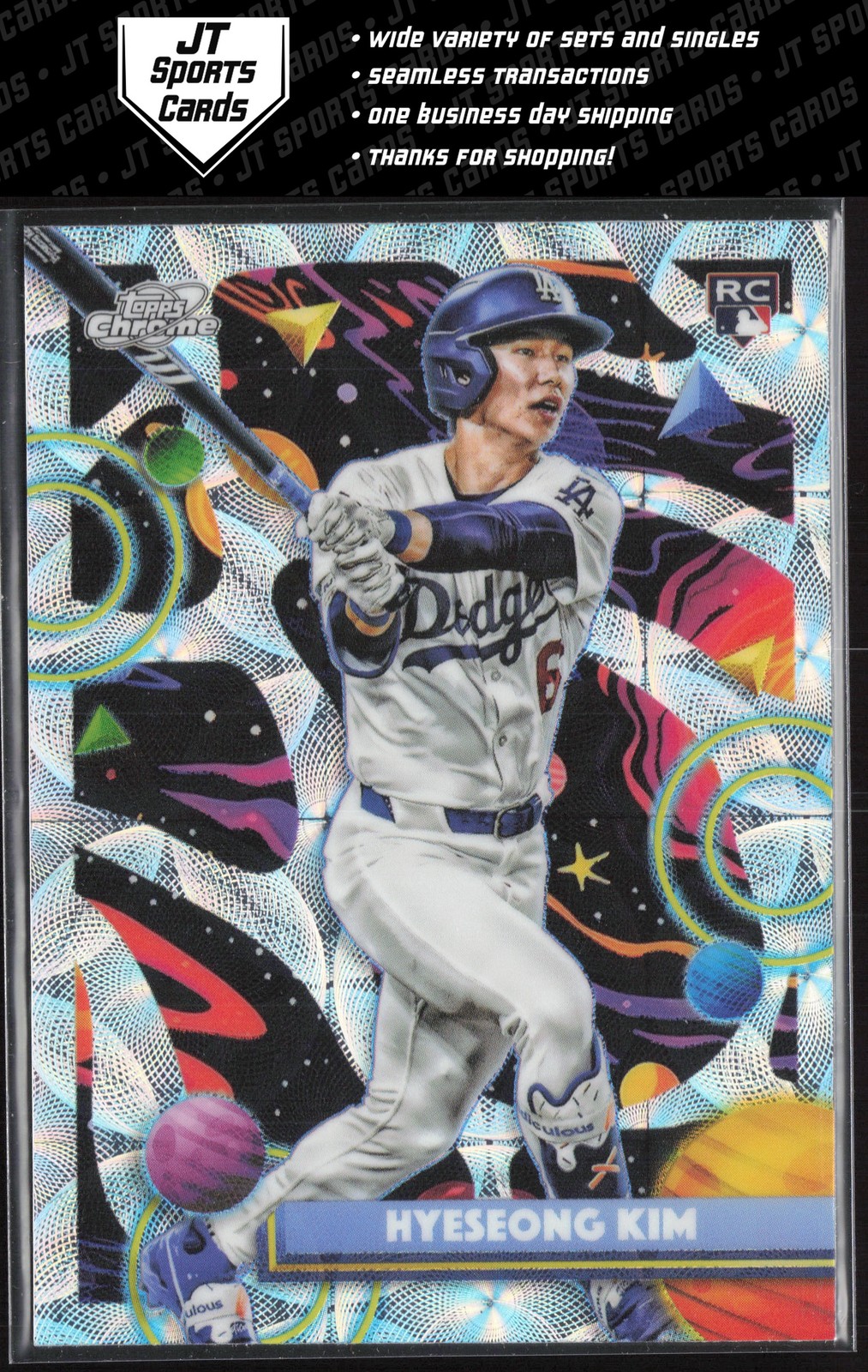 2025 Topps Chrome Cosmic Hyeseong Kim 181 RC Nucleus Refractor Dodgers
