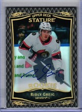 2023-24 Upper Deck Stature #38 Ridly Greig Stature: Autographs
