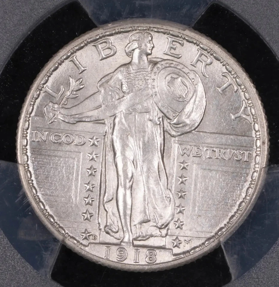 1918 D Quarter Dollars Standing Liberty Quarter PCGS MS-63 FH - Image 4 of 4