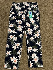 Old Navy Pixie Size 2 Regular Blue Floral Pants Ankle Length Pants Cotton A5