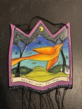 Terri Kern RCS Artist Signed Wind Chime Ceramic Metal Birds Desire What You Have