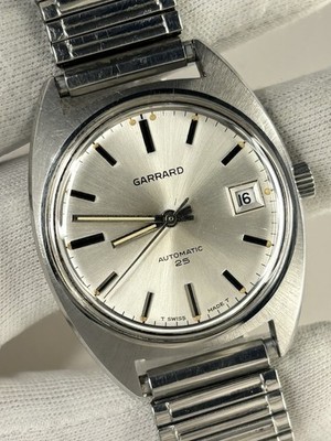 GARRARD Vintage 1970 s Men s Automatic Date Silver Watch