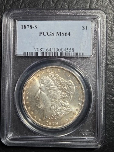 Beautiful 1878 S Morgan Silver Dollar PCGS Graded MS64