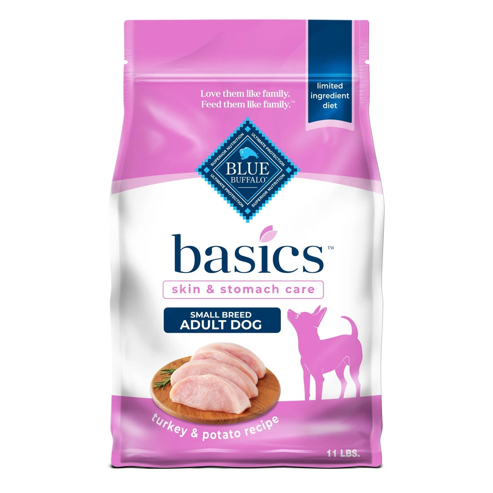 Blue Buffalo Basics Dry Dog Food for Small Breed Adult Dogs, Limited Ingredi...