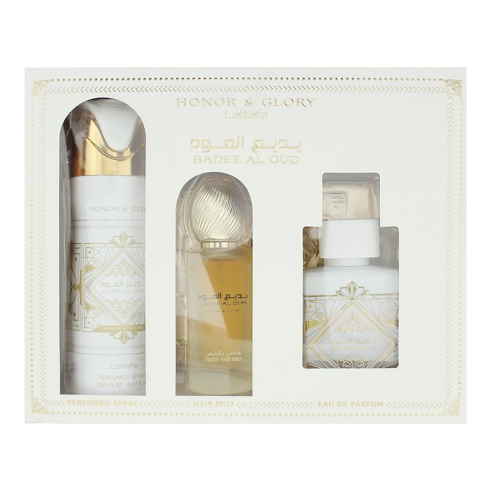 Lattafa Bade'e Al Oud Honor & Glory 3 Piece Gift Set: Edp 100Ml - Body Spray 200Ml - Hair Mist 50Ml - Image 3