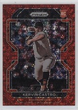 2022 Panini Prizm Red Donut Circle Prizm 56/99 Kervin Castro #34 0u9w