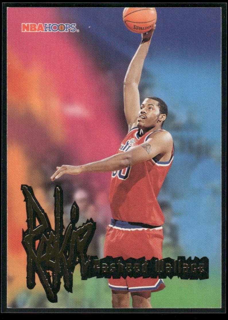 1995-96 NBA Hoops #290 Rasheed Wallace Washington Bullets Rookie Card