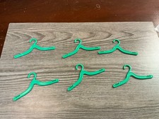 Lot of 6 Vintage Mattel Barbie Doll Size Green Hangers Set Lot
