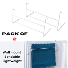 2 x Barra Radiador Aireador Secador Paños Toallero Línea Interior/Exterior Estante de Secado