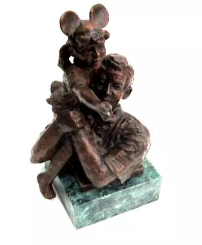 7" "High On A Hill" by Dennis Smith Solid Bronze Sculpture Marble Base Disney - Picture 1 of 5
