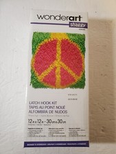 NEW Wonderart Latch Hook Kit Shaggy Peace Sign 12'' x 12'' Sealed Box 426305