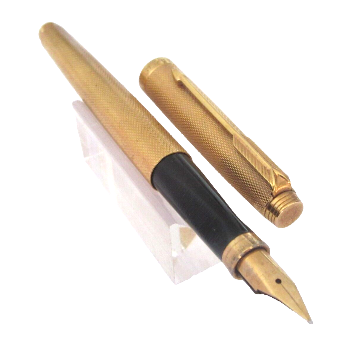 Parker 75 Fountain Pen Gold Plated Barley Grain Design 18K Nib