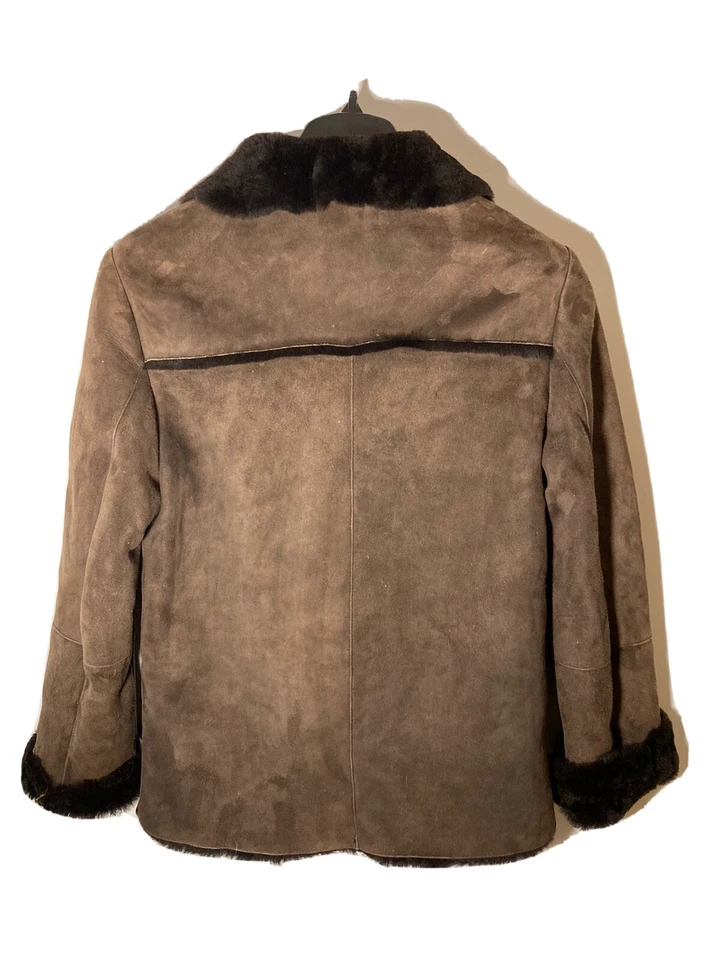 Vtg Elements by Vakko Spanish Lamb Shearling Jacket-Brown-Womens Size S - Image 2 of 4