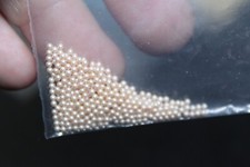 7-38. VINTAGE 1.5MM LIGHTEST PINK PEARLS NO HOLE BEADS 12 PC LOT