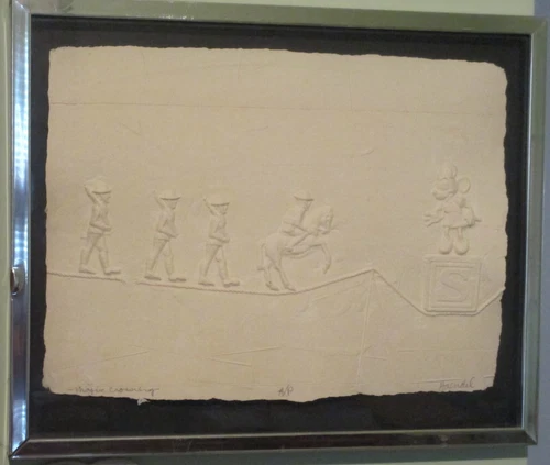 Cast paper sculpture bas-relief fine art 'Magic Crossing' A/P by Bill Haendel