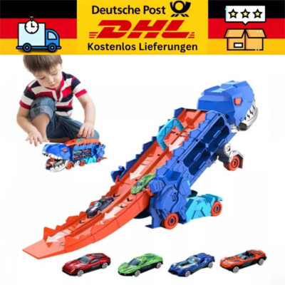 4 Pull Back Dino Auto Spielzeug Kinder Lkw Auto Dinosaurier Transportwagen