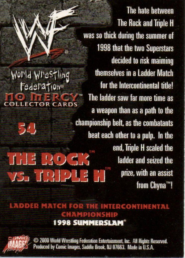 HHH The Rock WWF Comic Image Trading Card 2000 #54 WWE Wrestling