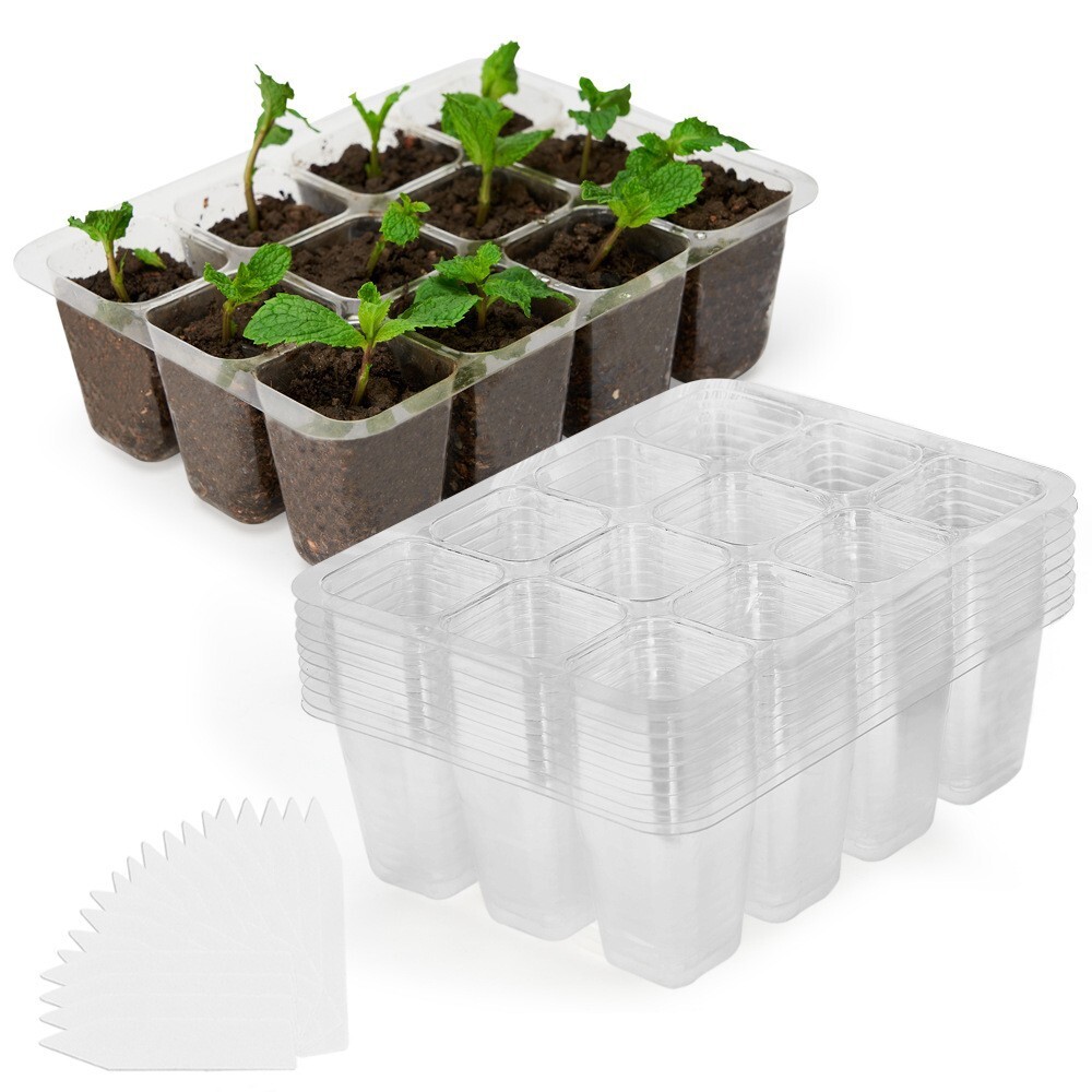 10 Pack Seed Starter Trays - 120 Cell Total, Reusable Plastic Nursery Pots For Seedlings