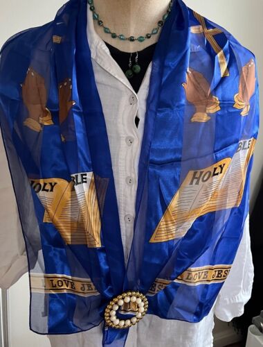 Holiday Scarf Collection. Church SelectionPoly 60"x30" Holy Bible Religion Pray - Picture 1 of 5