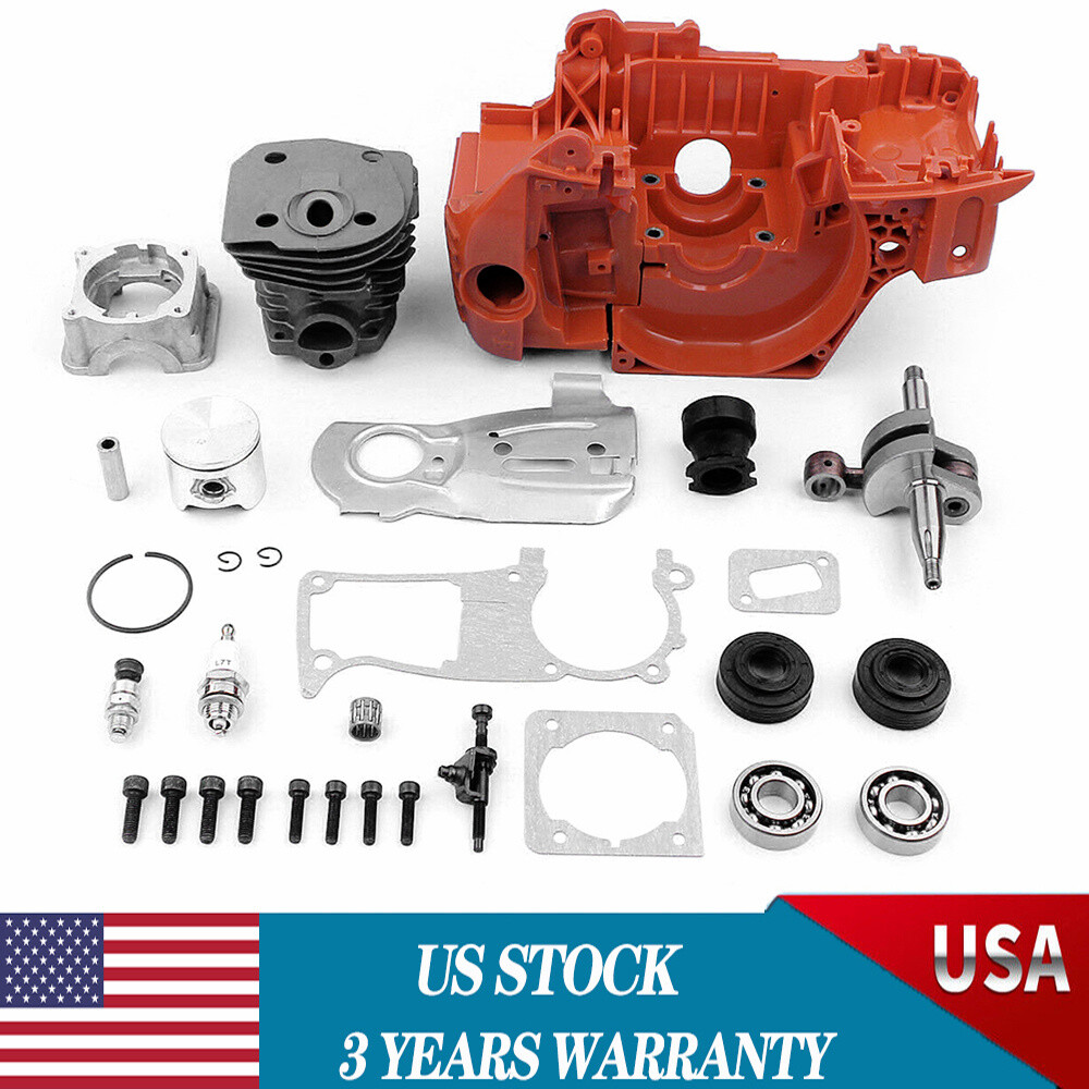For Husqvarna 350 340 345 44mm Chainsaw Crankcase Piston Cylinder Motor Kit NEW
