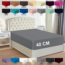 40CM EXTRA DEEP Fitted Sheet Single Double Super King Bed Size OR Pillow Covers