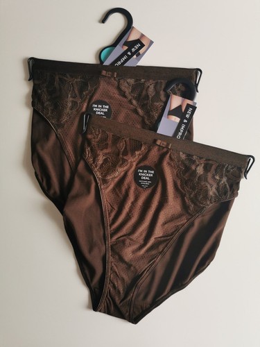 M&S 2pk Wildblooms High Leg Knickers, 3 colours, 10-24 uk, - Picture 3 of 4