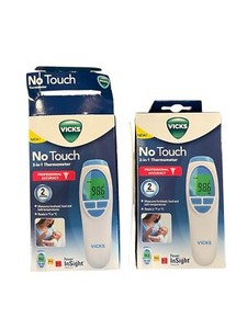 Pack of 2 - Vicks No-Touch 3-in-1 Thermometer *OPEN BOX*