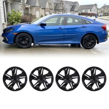 Black 16inch Snap On Hub Caps Wheel Rims Covers For 2016-2026 Honda Civic Sedan Black 16inch Snap On Hub Caps Wheel Rims Covers For 2016-2026 Honda Civic Sedan