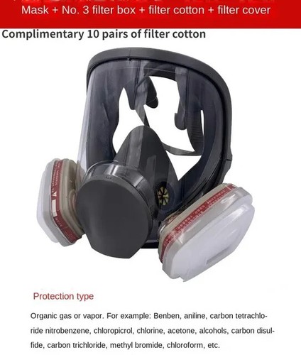 6800 Gas face Mask Anti-Fog, Dust-Proof Respirator for Industrial Work, Painting - Picture 5 of 10