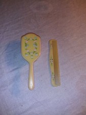 Vintage Celluloid Infant Doll Brush and Comb Japan